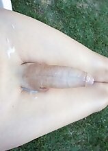 Creamy cum outdoors