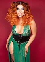 Poison Bailey Jay loves stroking her venomous big tranny cock